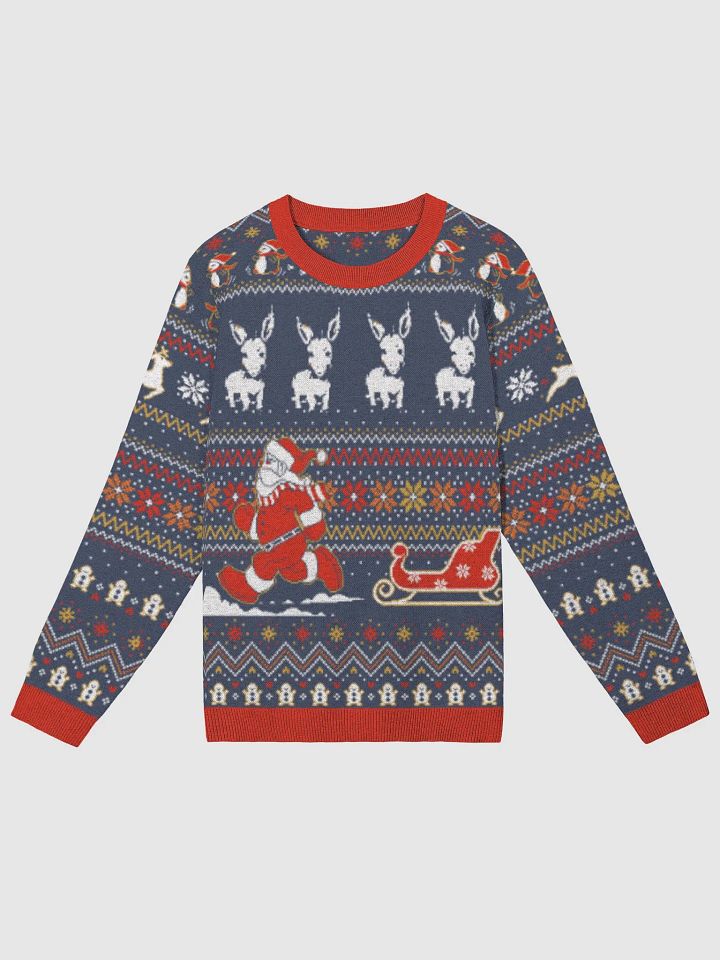 Festive Jacquard Knit Crewneck Sweater with Donkey product image (2)