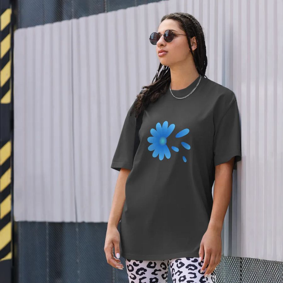 Floating Petals Blue Flower T-Shirt product image (9)