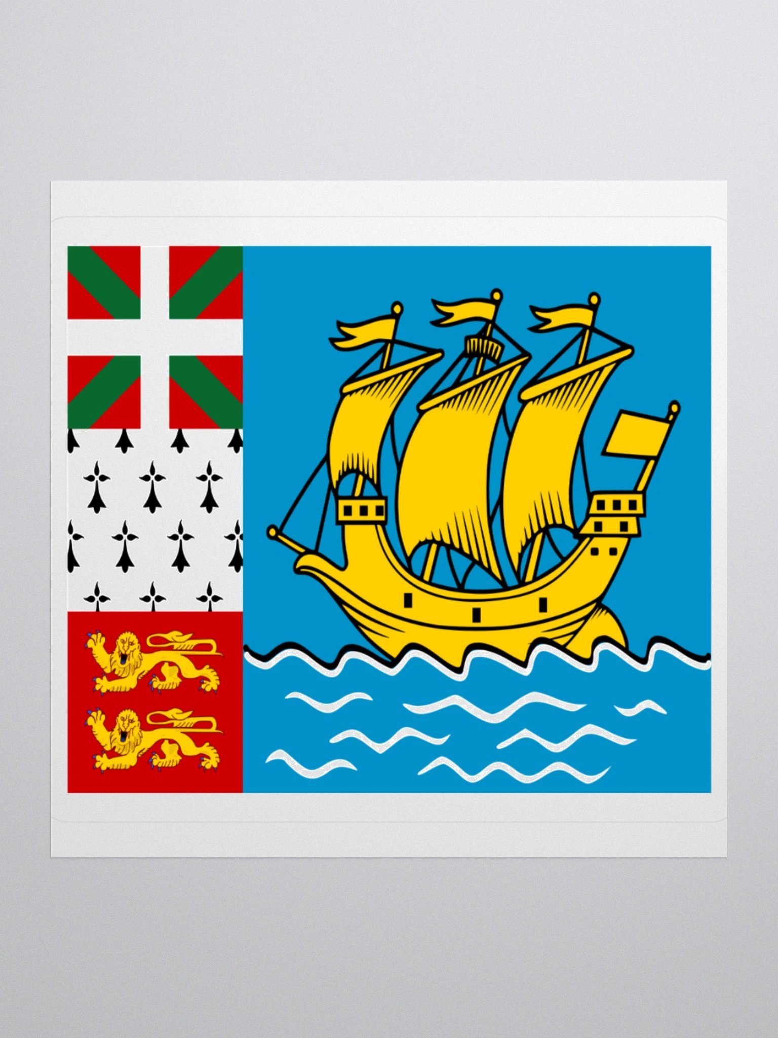 Saint Pierre and Miquelon Flag Sticker - Durable Vinyl for Indoor Use - Multiple Sizes Available product image (3)
