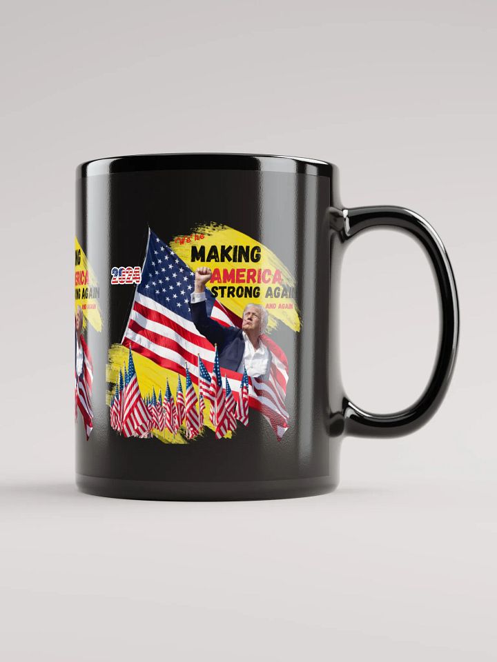 Black Mug Make America Strong Again for Dads and office staff product image (1)