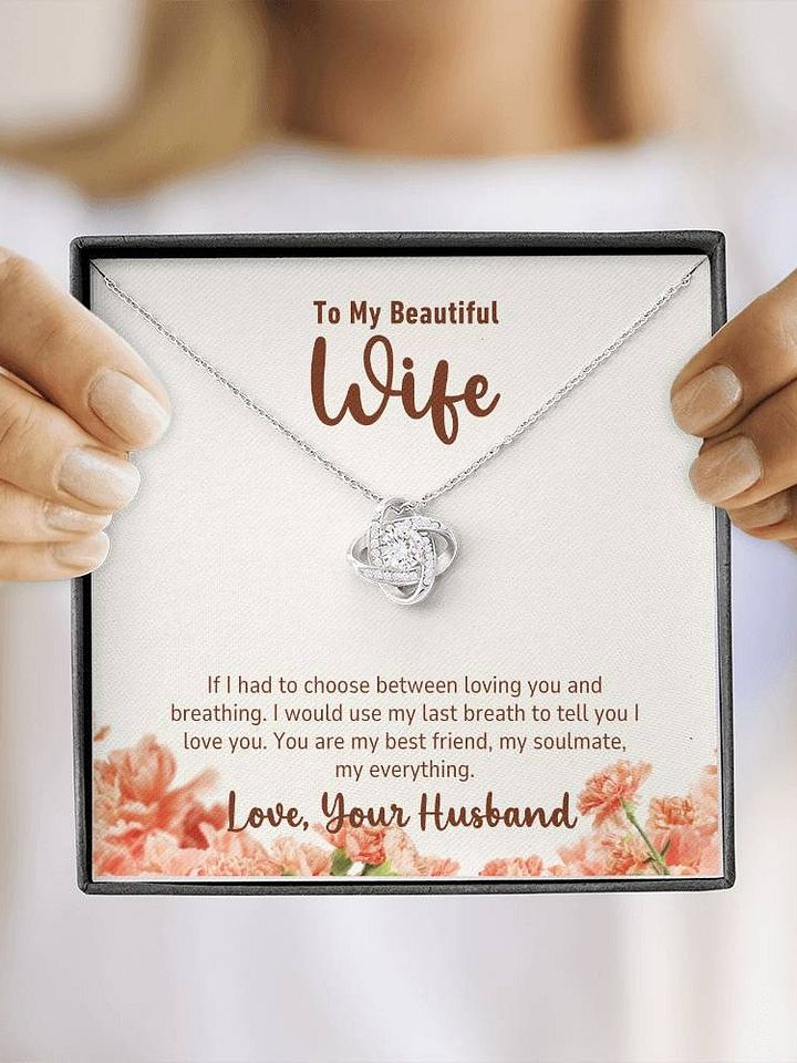 To My Beautiful Wife Love Knot Necklace From Husband - My Last Breath product image (1)