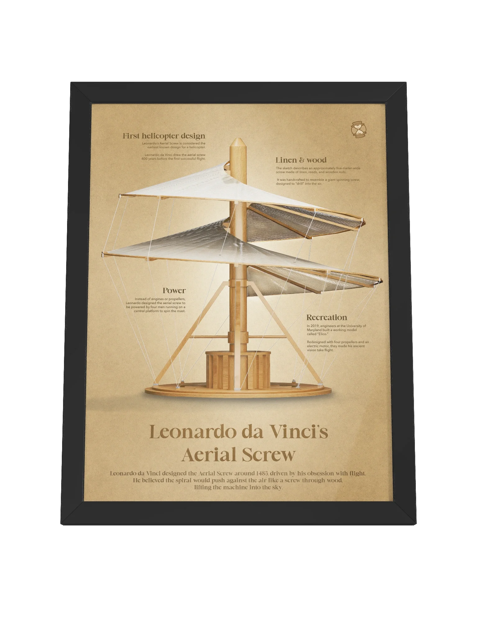 Leonardo da Vinci's Helicopter (Framed poster) product image (6)