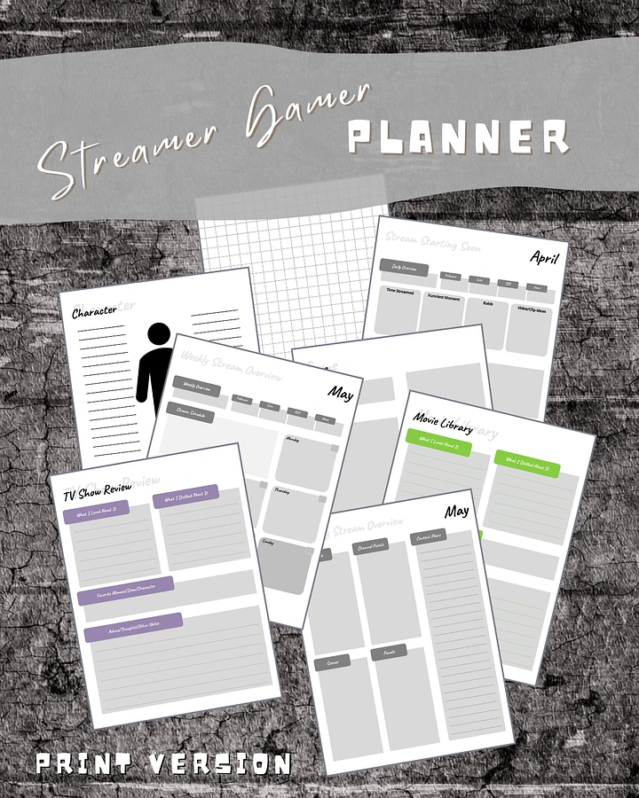 Streamer Gamer Planner Tracker All in One Printable Version product image (2)