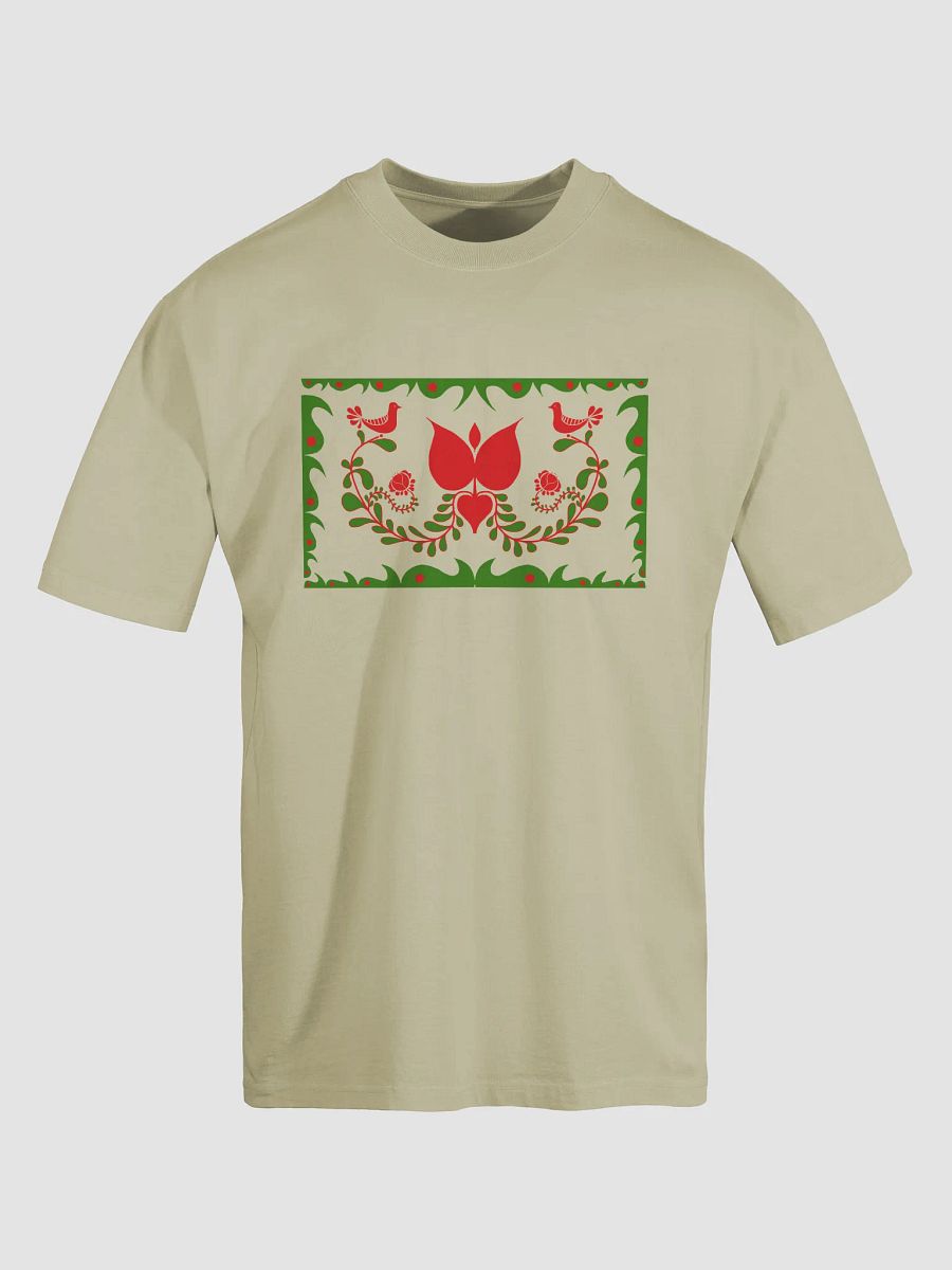 Hungarian Floral Bird Design Oversized T-Shirt product image (5)