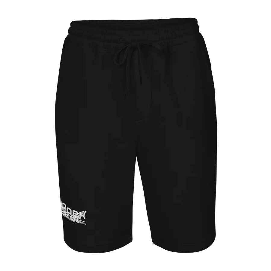White HApex Gear Black Logo Embroidered Men's Fleece Shorts product image (10)