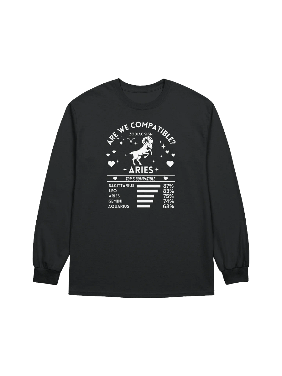Aries Zodiac Sign Romantic Compatibility - Gildan Ultra Cotton Unisex Long Sleeve T-Shirt - Dark Colors product image (2)