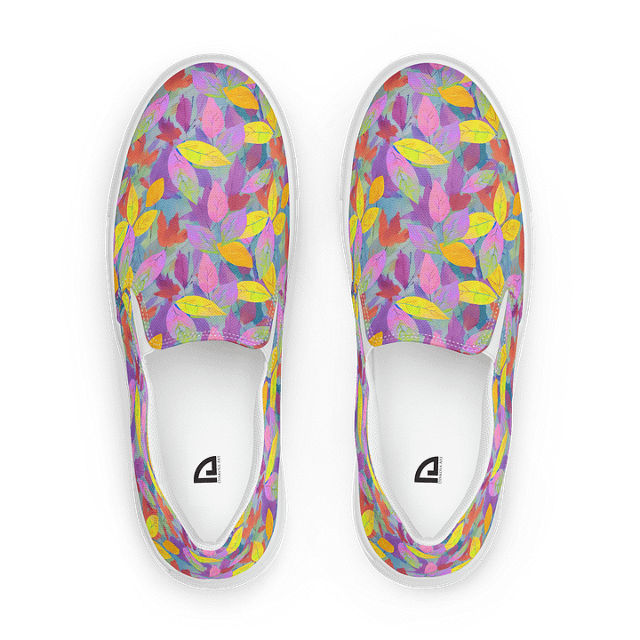 Yellow Pink Leaves Canvas Shoes product image (1)