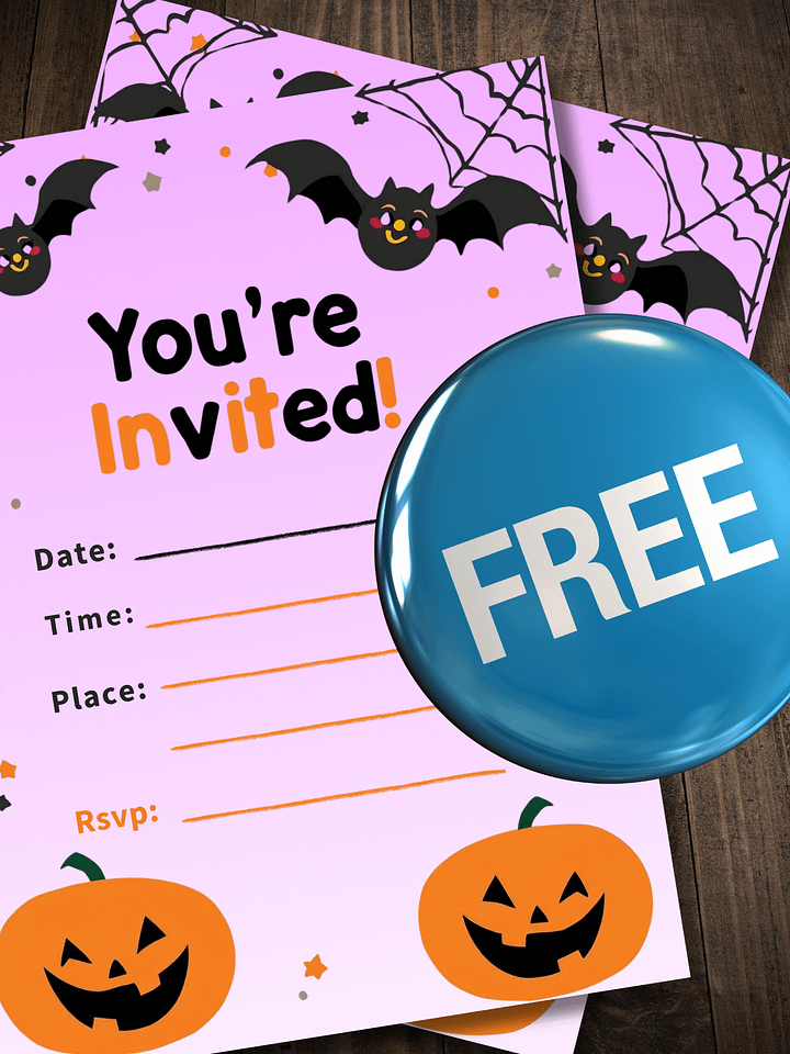Free Printable Kids’ Halloween Party Invitation – Cute & Spooky product image (2)