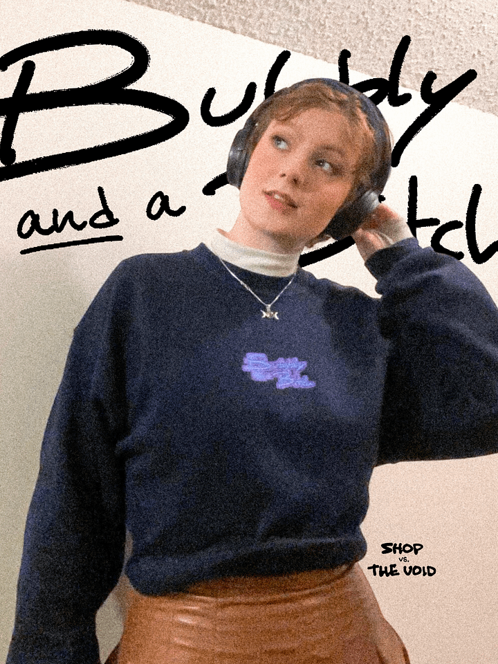 Bubbly and a B*tch embroidered crewneck (violet bubble design) product image (1)