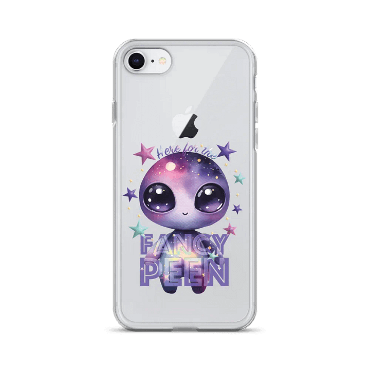 Fancy Alien iPhone Clear Case (Lilac Dude) product image (1)