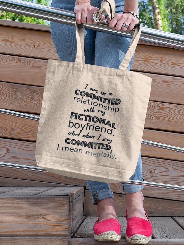 Book Lover Bookish Tote Bag, Fictional Boyfriend Bookworm Gift product image (1)