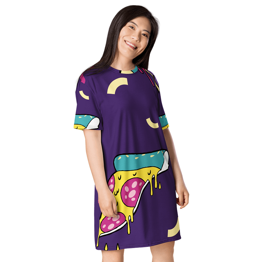 Whimsical Pizza Party T-Shirt Dress product image (4)