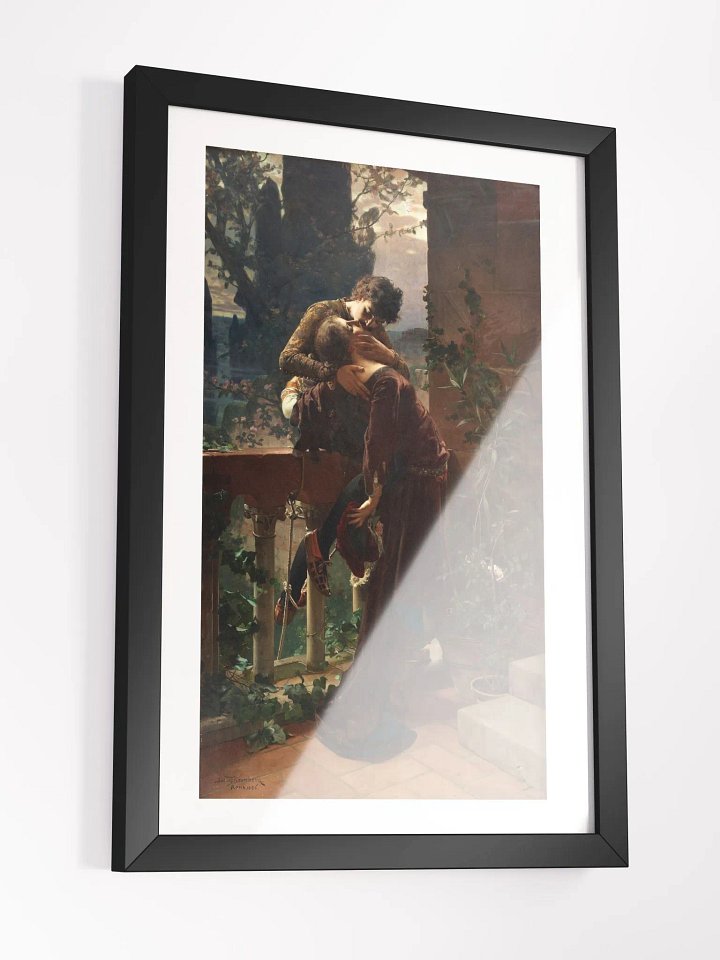 ''Romeo and Juliet on the Balcony'' by Julius Kronberg Framed Poster (12