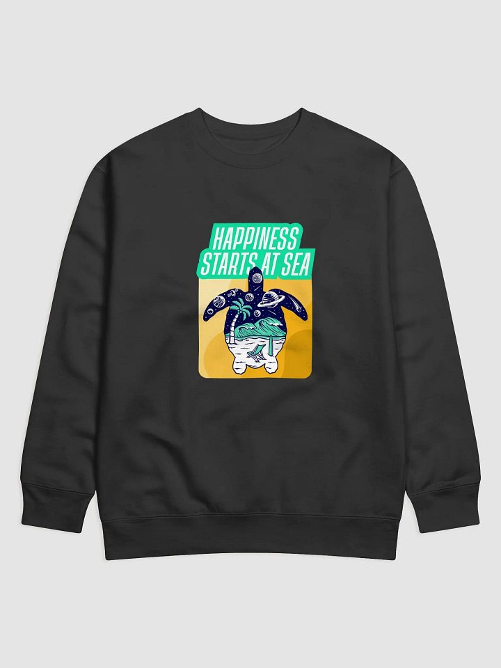 Celestial Sea Turtle Premium Sweatshirt Happiness starts at sea product image (2)