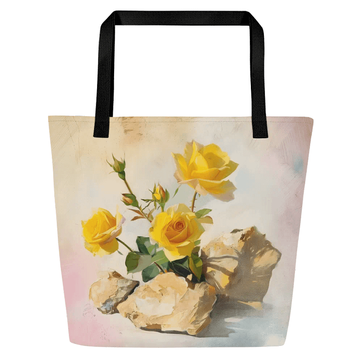 Tote Bag: Vintage Yellow Roses Flowers Floral Design product image (1)