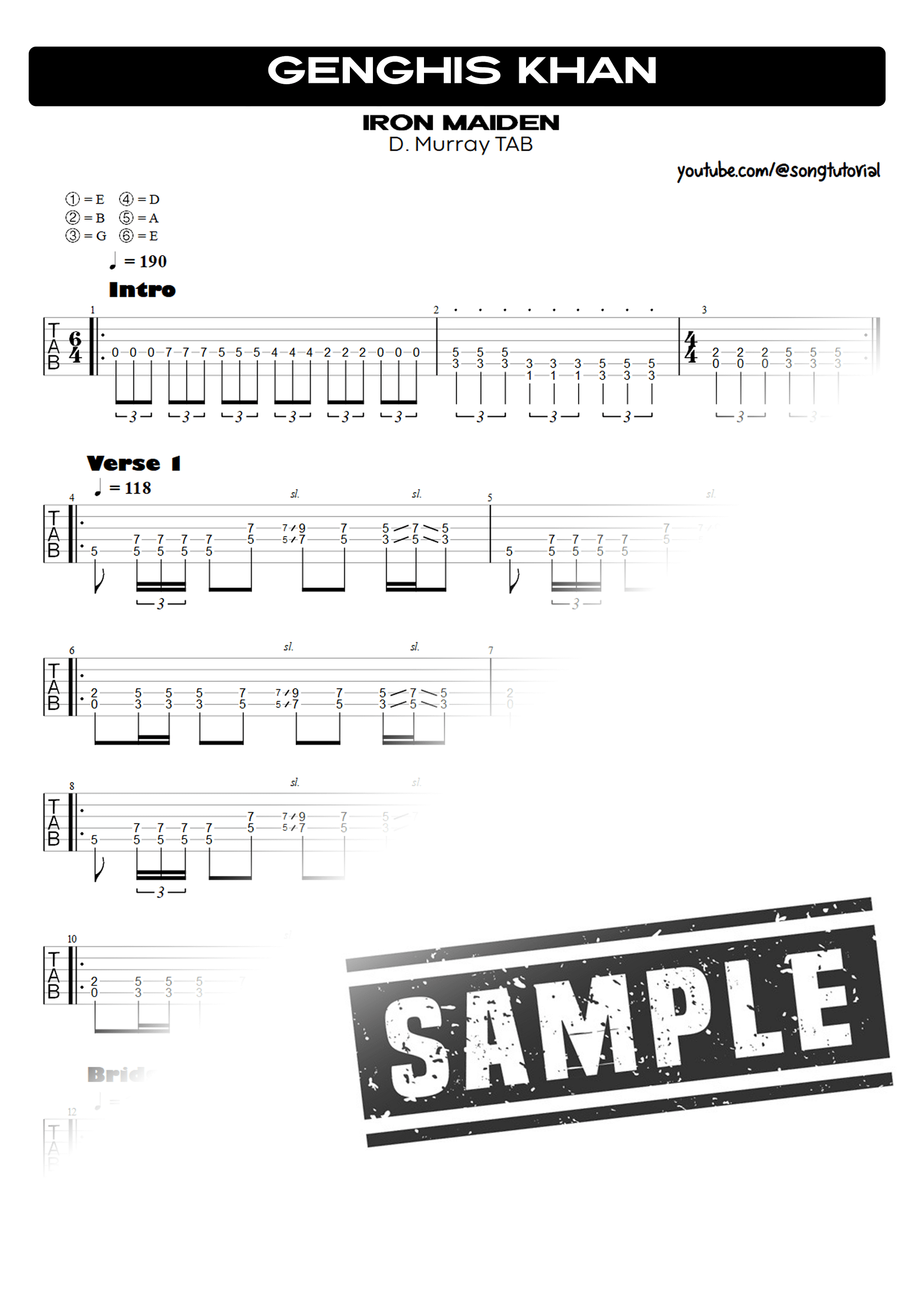 Genghis Khan PDF TAB + Backing Track MP3 product image (2)
