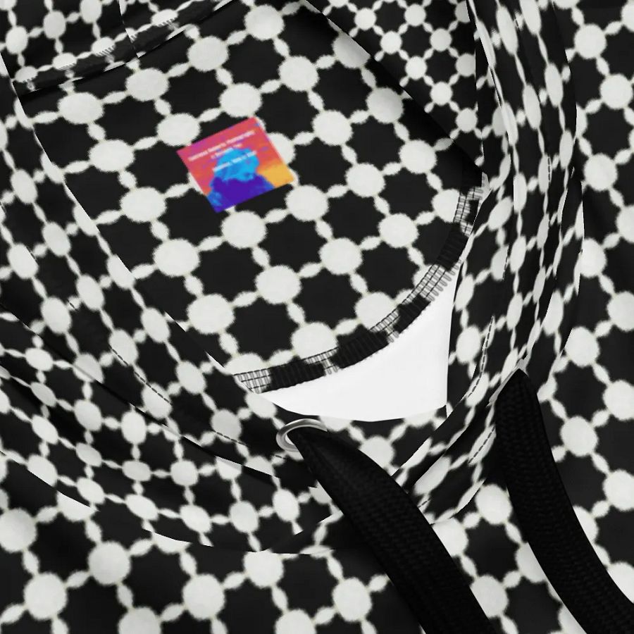 Abstract White and Black Chain Unisex All Over Print Hoodie product image (12)