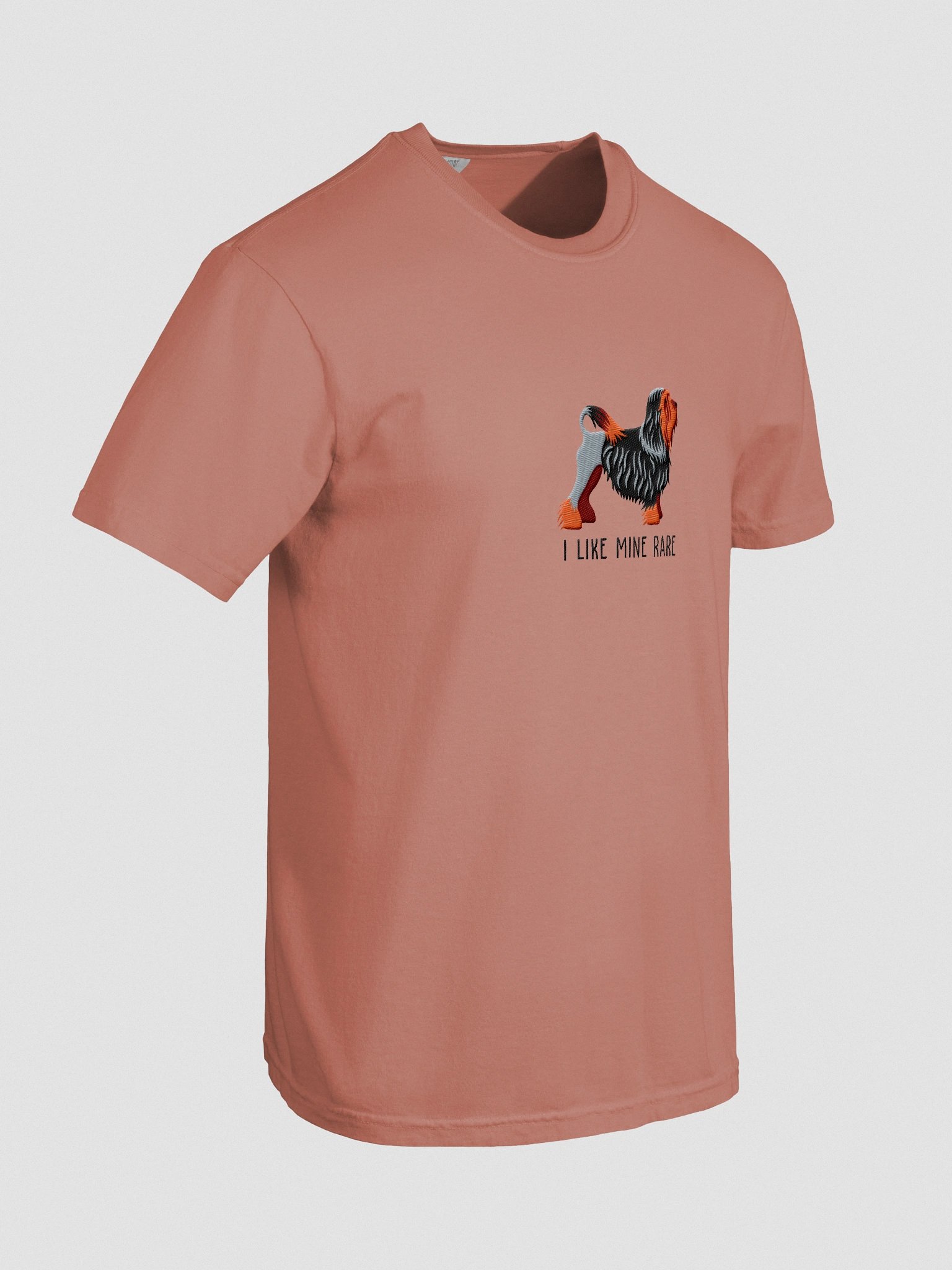 I Like Mine Rare T-Shirt(Embroidered) of a Lowchen(Black & Tan) product image (11)