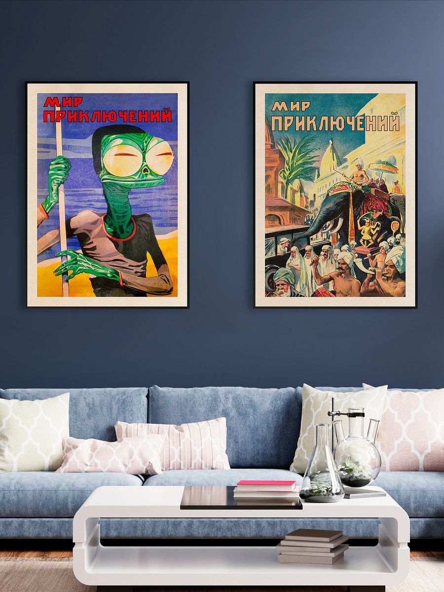 Soviet retro sci-fi, USSR 1926 — Soviet retro sci-fi poster, vintage soviet print, soviet space product image (2)
