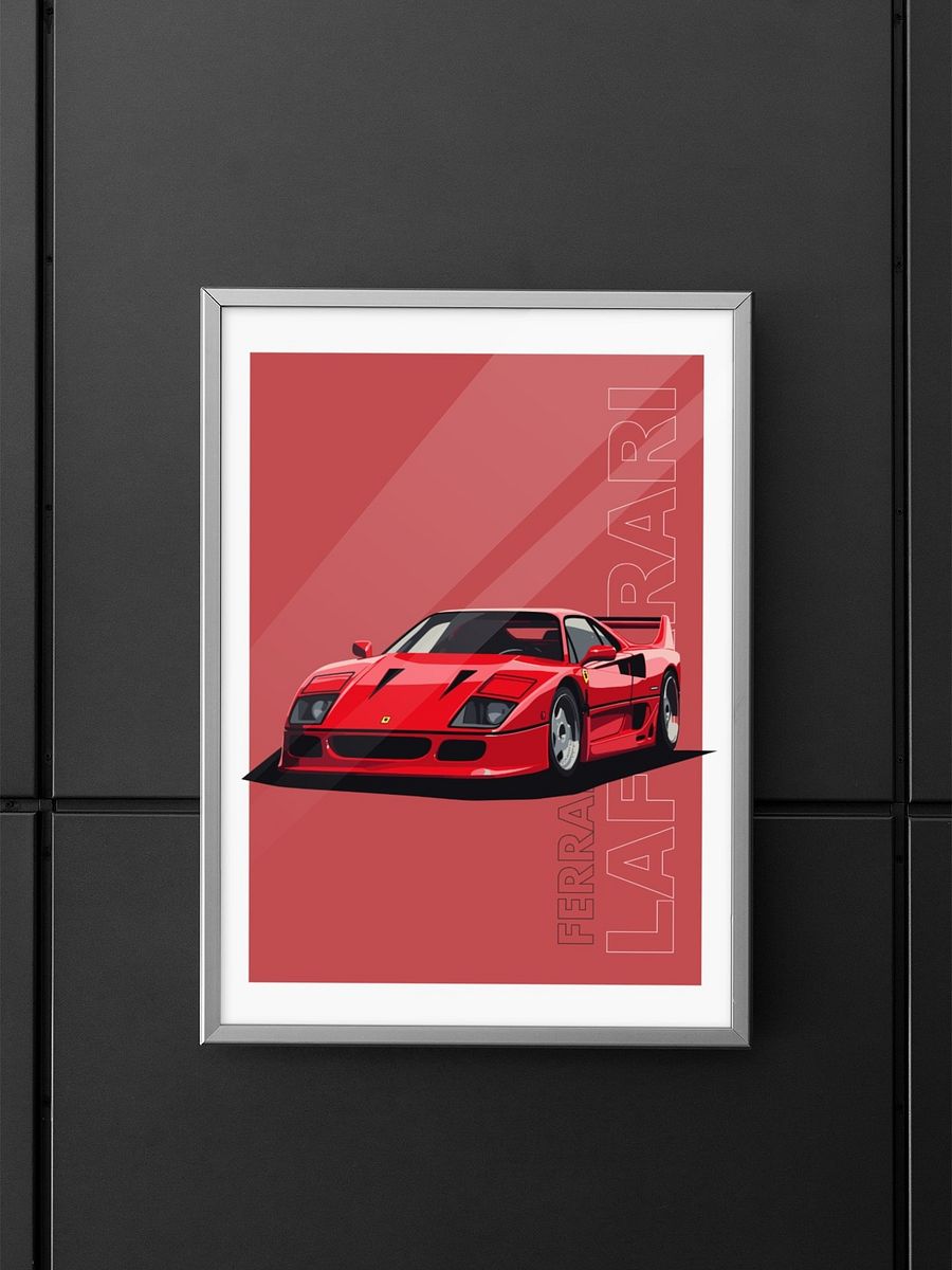 Classic Ferrari LaFerrari Poster, Iconic Red Supercar Print, Legendary Sports Car Wall Art, Automotive Enthusiast Decor, Italian Car Design product image (5)