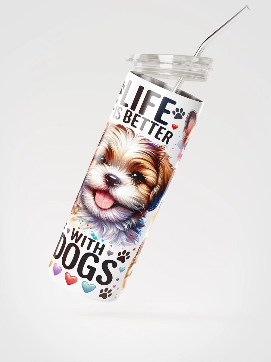 Life Is Better With With Dogs, Paws & Hearts Stainless Steel Tumbler product image (4)