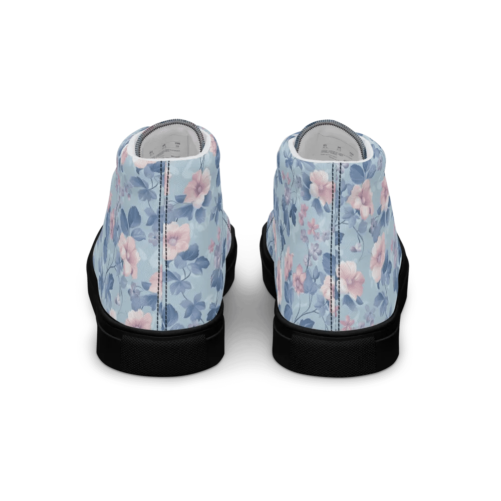 Serene Blue Blossoms High Top Canvas Sneakers product image (9)