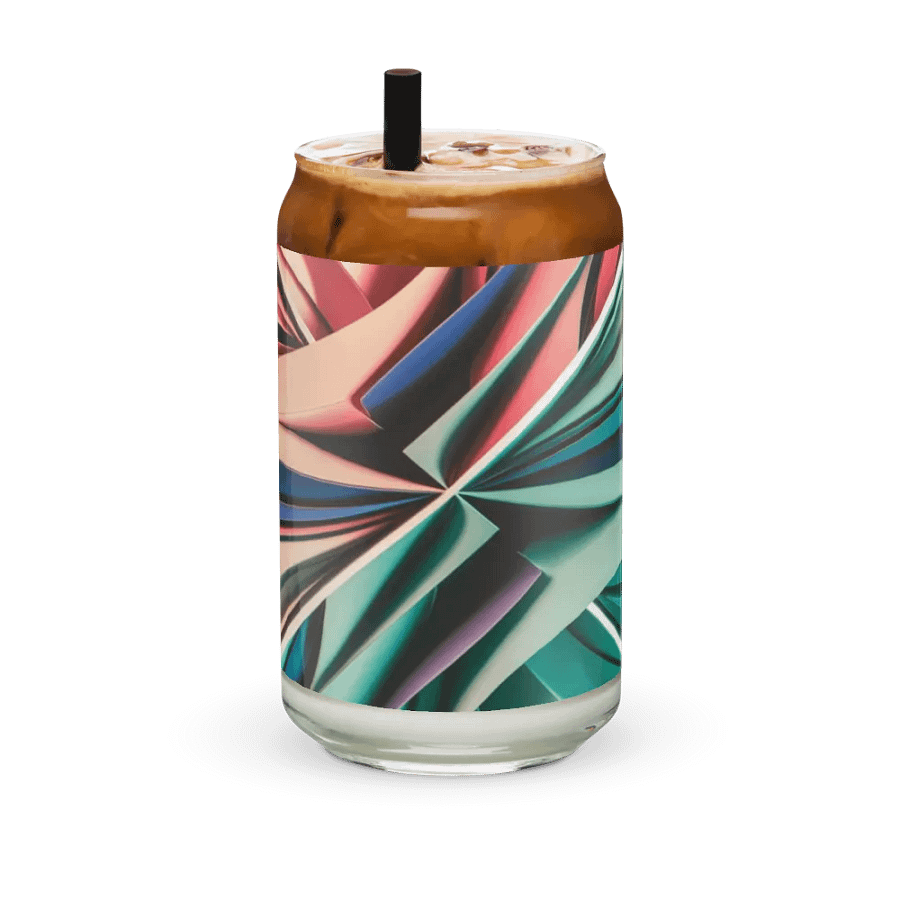 Graphic Grove Can-Shaped Glass - Vibrant Geometric Design, 16oz product image (7)