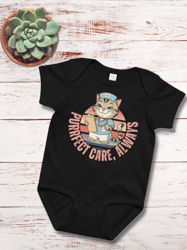 Purr-fect Care Nurse Cat Baby Bodysuit product image (1)