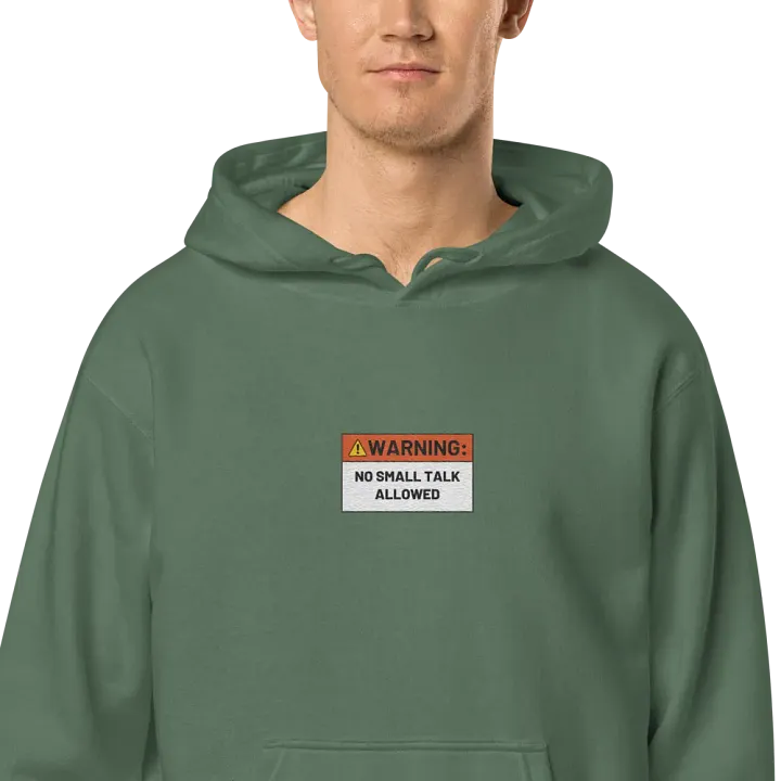 NO SMALL TALK ALLOWED embroidered pigment hoodie product image (2)