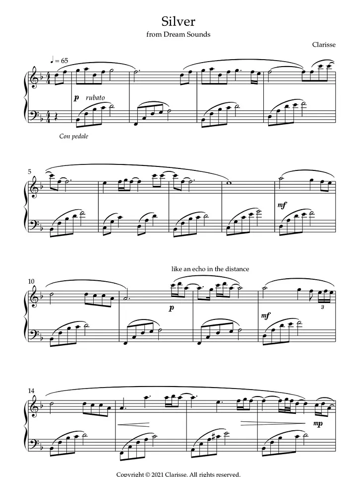 Silver - Sheet Music product image (1)