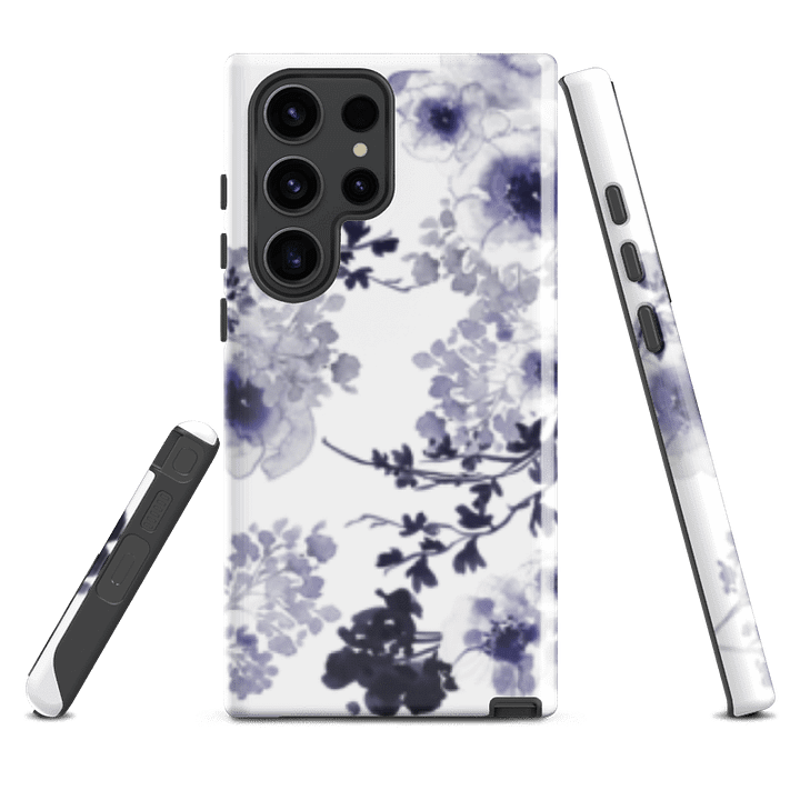 Midnight Blossom Blue Samsung Tough Case product image (1)
