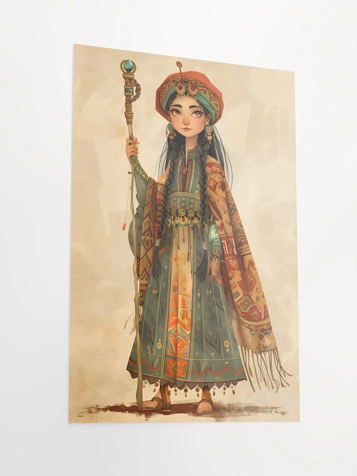 Enchanting girl in colorful attire with mystical staff. product image (2)