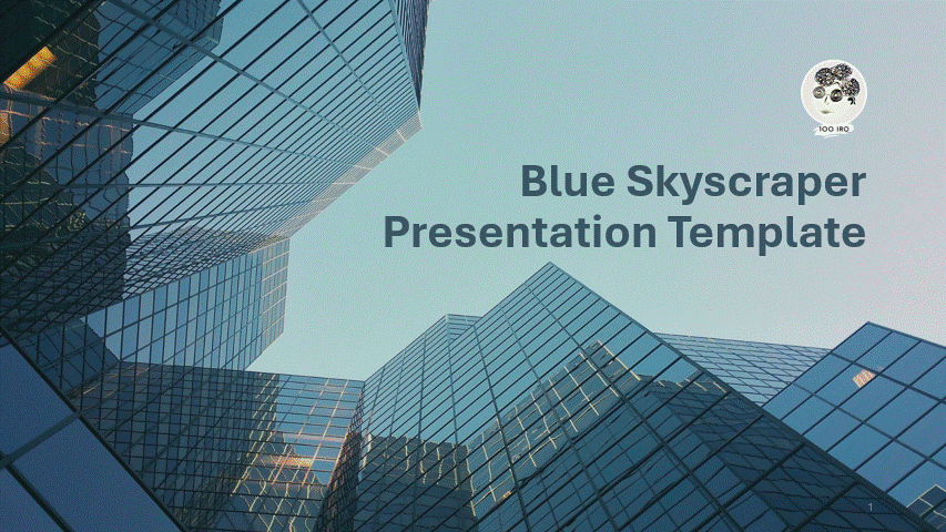 100 IRO Corporate Presentation Template – Blue Skyscraper Design product image (1)