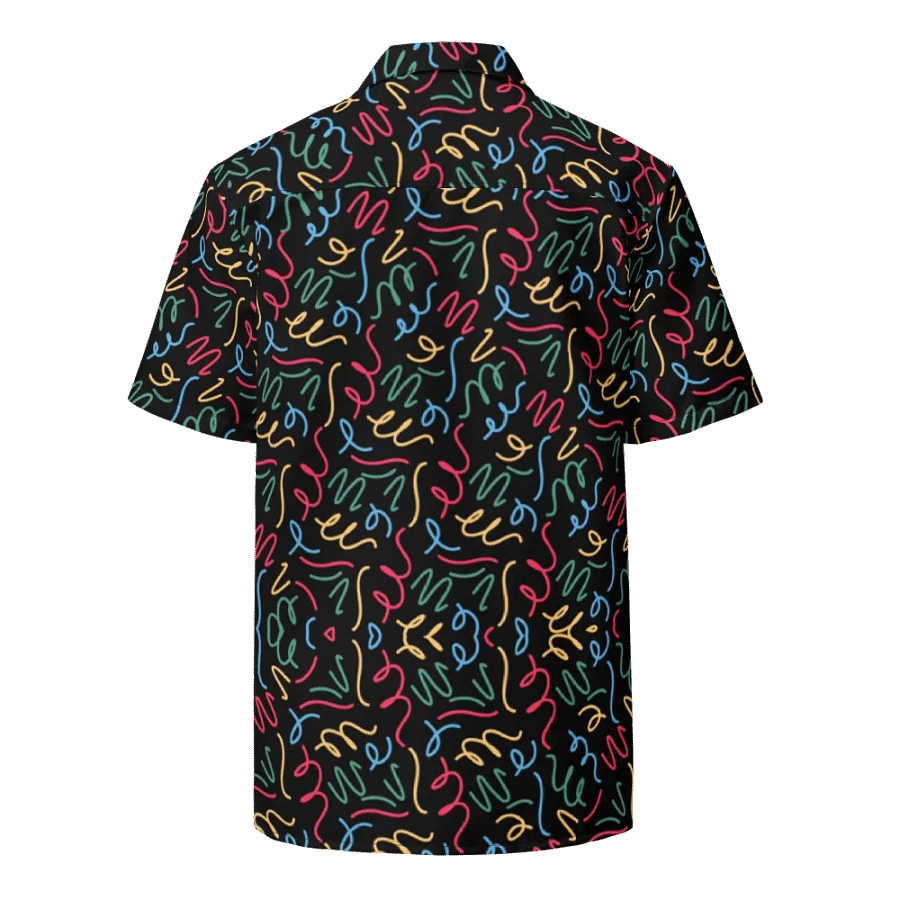 Colorful Squiggle Pattern Eco-Friendly Summer Button-Down Shirt product image (2)