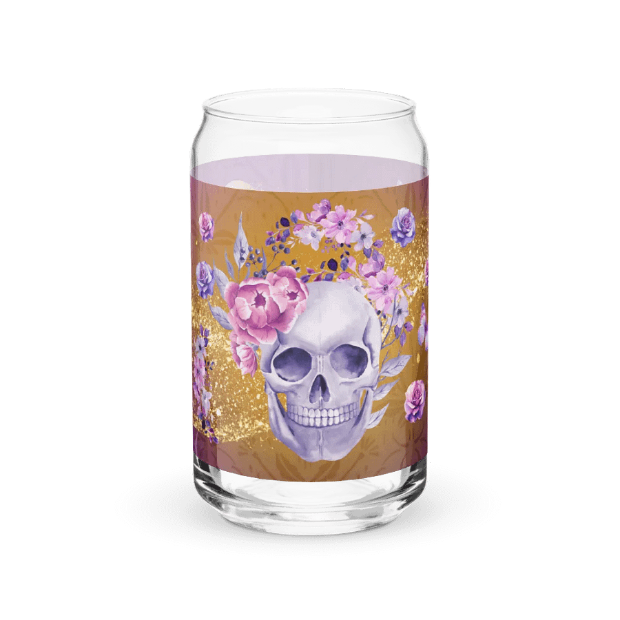 Floral Skull Can-Shaped Glass product image (2)