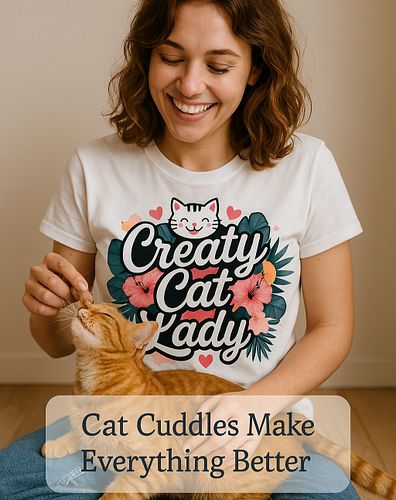 🌺 Tropical vibes meet feline love! 🐾 The Creaty Cat Lady Tee is perfect for cat moms who want to make a bold fashion statemen...