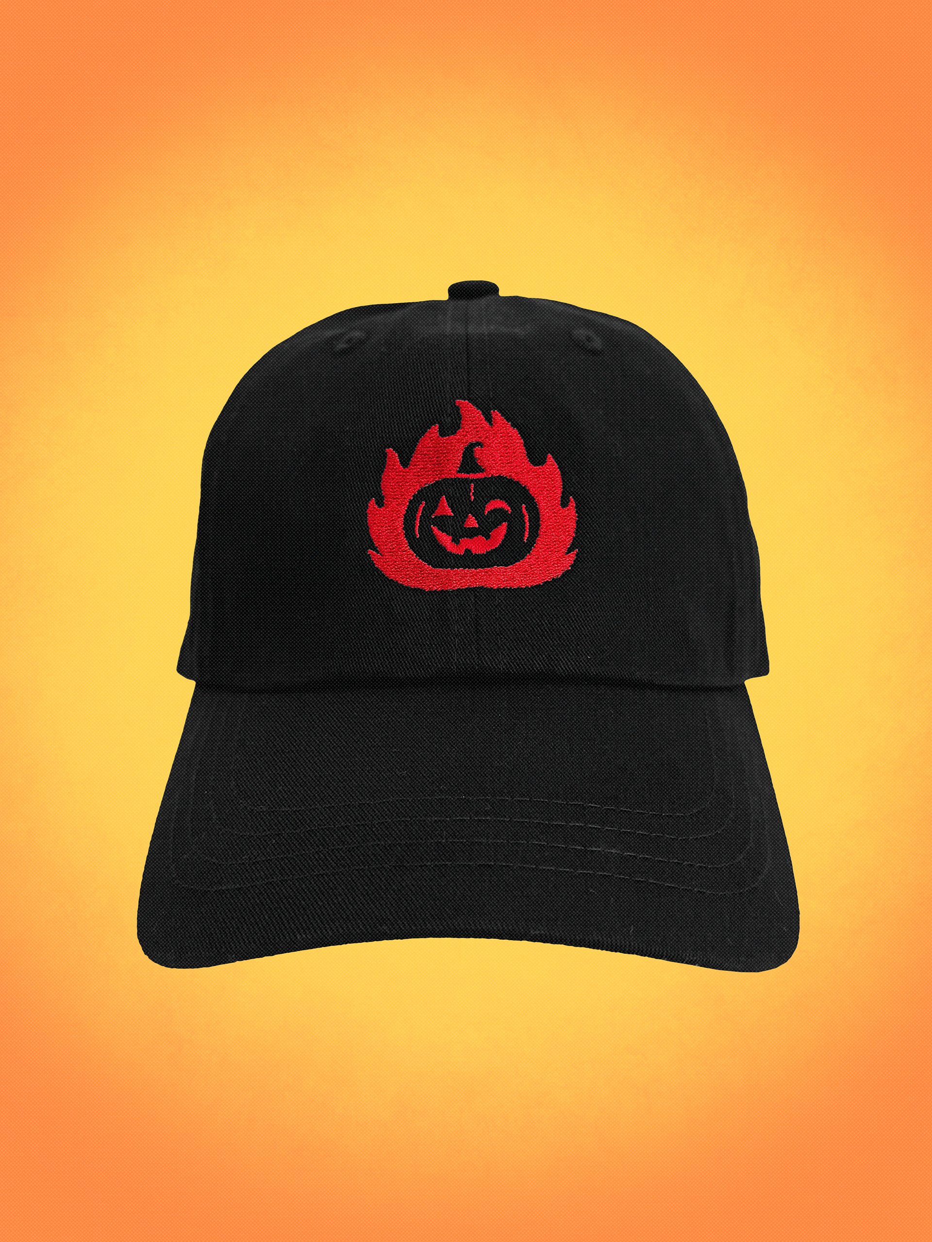 Flaming Pumpkin Dad Hat product image (1)