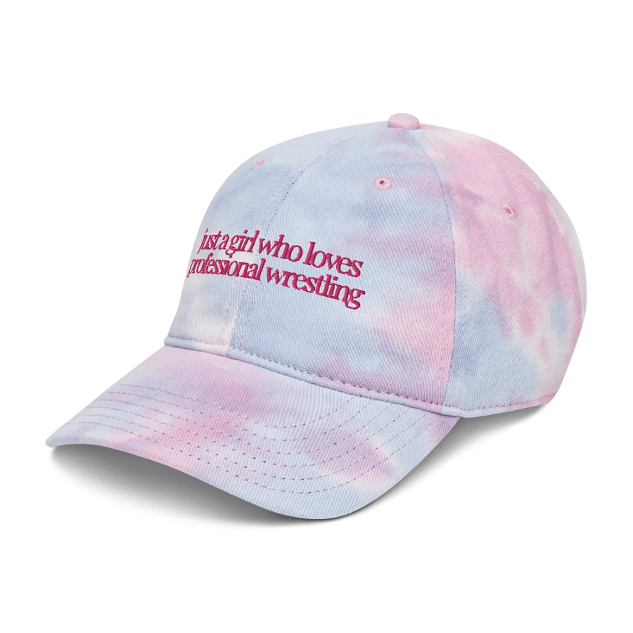 Just A (Wrestling) Girl Embroidered Tie Dye Dad Hat - Pink Font product image (9)