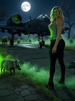 Merch Drop H25 M4: A-10 Warthog, and zombie Hog hunting Blonde. Halloween Collections out now at https://warbirdwinks.store! #WarbirdWinks #AI #Pinup #PinupPlanes #AviationArt #aviationlovers #aviation #USA #jet #helicopter #military #automobile #fighterjet #halloween #a10warthog #warthog #feralhogs #fyp #usa #viral