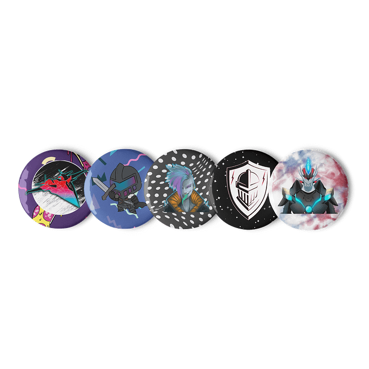 Abstract Pizza Party Pin Buttons Set product image (1)