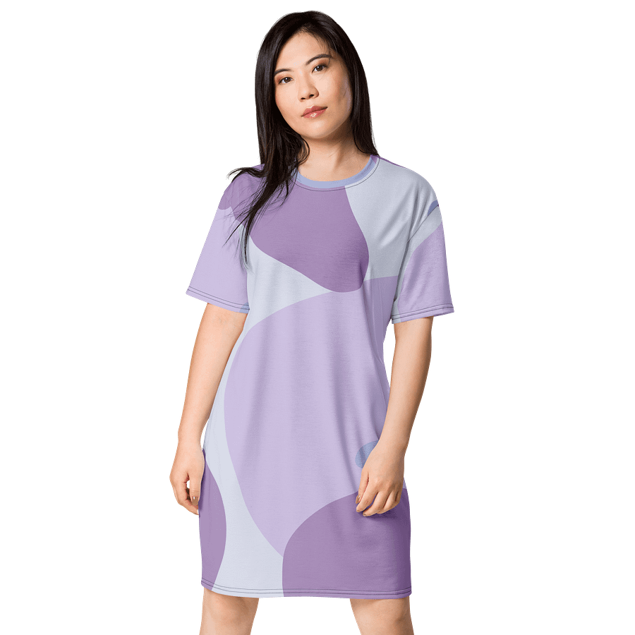Elegant Purple Swirl Oversized T-Shirt Dress - Exclusive TDSMUSIC Design product image (1)