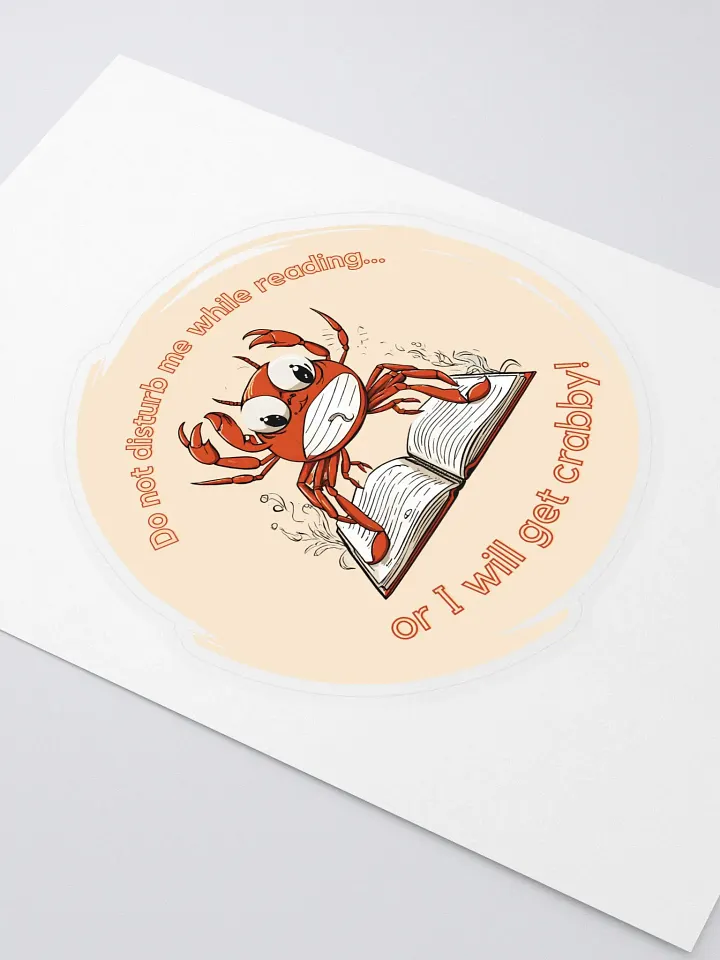 Do Not Disturb Me While Reading Crab Sticker product image (2)