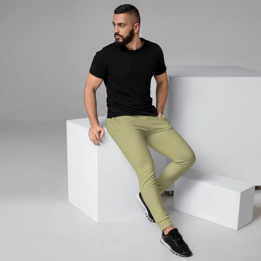 Plain Medium Yellow True Summer Recycled Polyester Premium Men's Joggers by Treasure Pie product image (3)