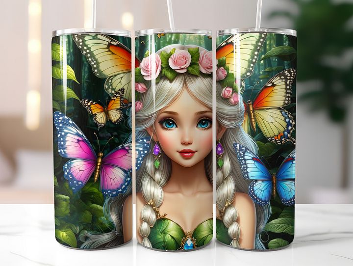 Butterfly Fairy 20 oz Skinny Stainless Steel Tumbler - v1 product image (2)