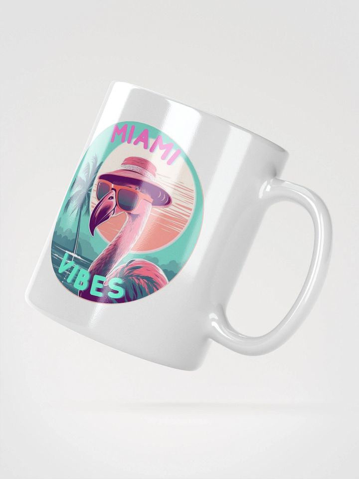 Miami Vibes White Glossy Flamingo Mug product image (5)