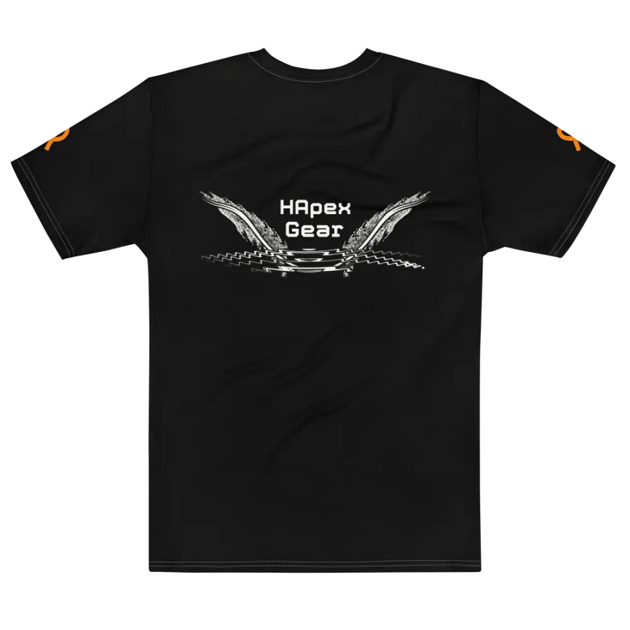 White HApex Gear White Logo Cancer Awareness Orange Ribbon. Black Crew Neck T-Shirt product image (5)