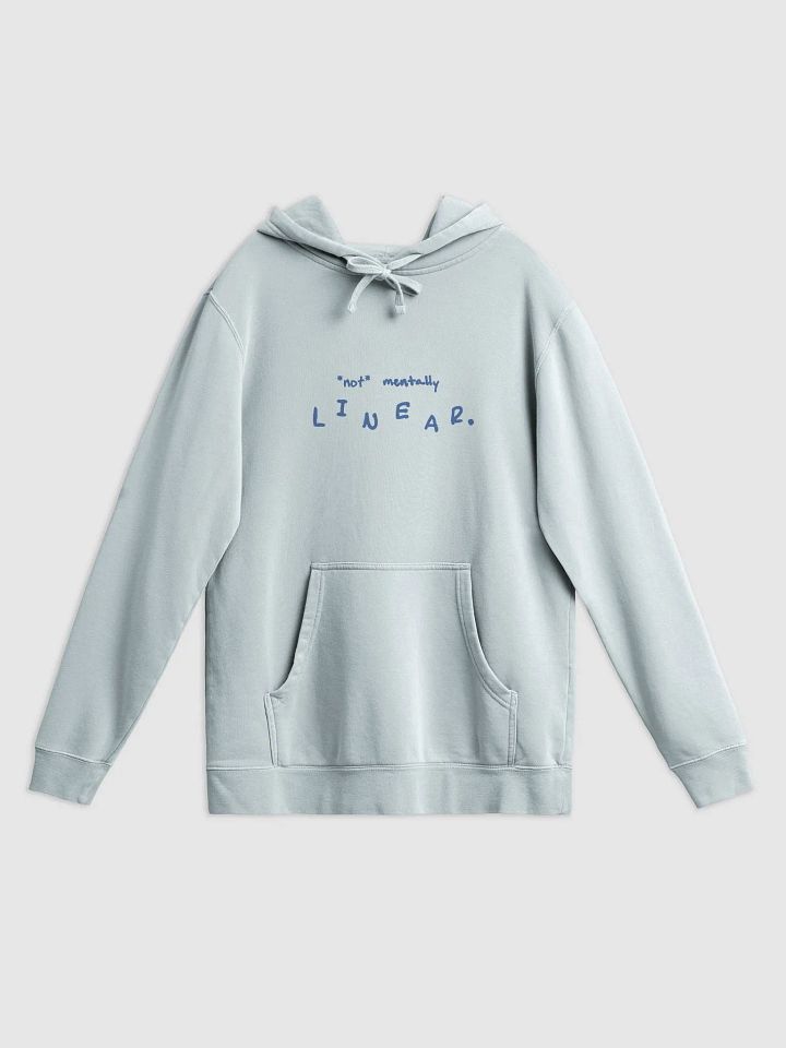 *not* mentally linear (teal design) printed pigment hoodie product image (15)