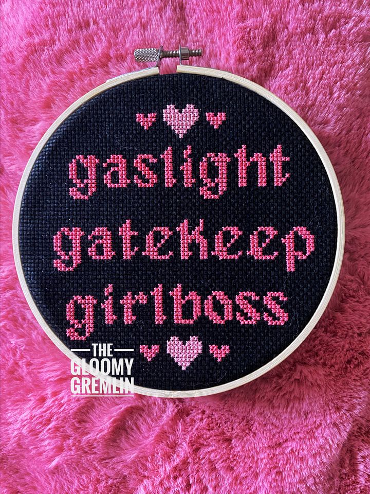Gaslight Gatekeep Girlboss - Cross Stitch Pattern product image (1)