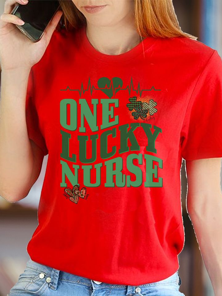 One Lucky Nurse RN Happy St. Patrick's Day St Paddy Shamrock T-Shirt product image (2)