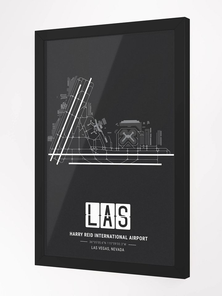 Framed Airport LAS Premium Map On Matt Paper product image (4)